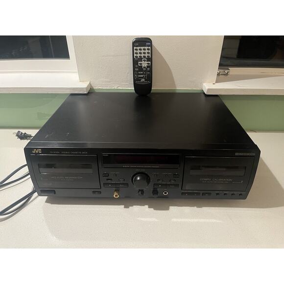 JVC TD-W354BK Double Cassette Tape Deck Player / Recorder Works - WITH REMOTE - Picture 1 of 7